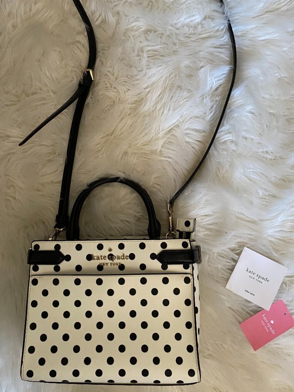 Kate Spade polka dot black & white tote